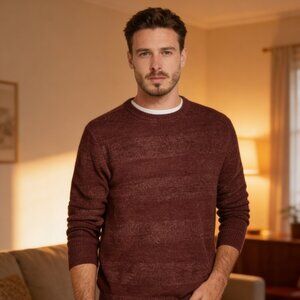 Weatherproof Vintage Mens Sweater Crewneck Striped,Large